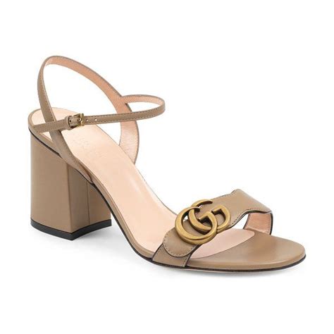 gucci tan sandals high heel|gucci gg block heel sandals.